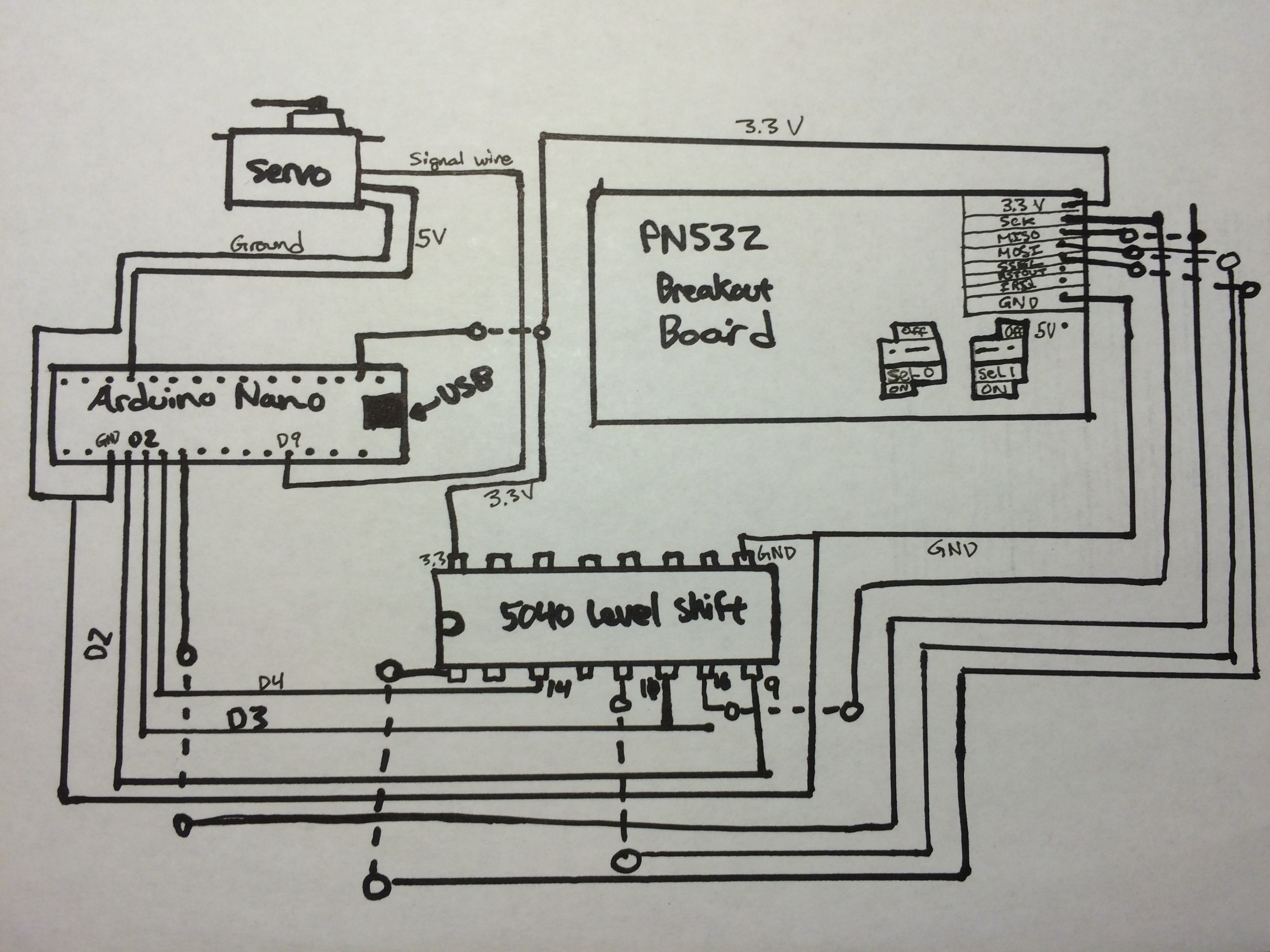 Circuit schematic for rfid door lock project